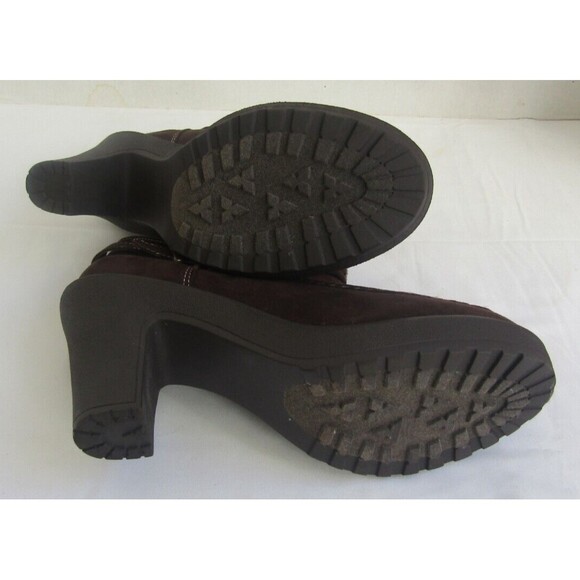 Jellypop Ankle Boots Chocolet Brown Suede Sherpa Trim EUC Womens 9.5 M - Picture 8 of 8